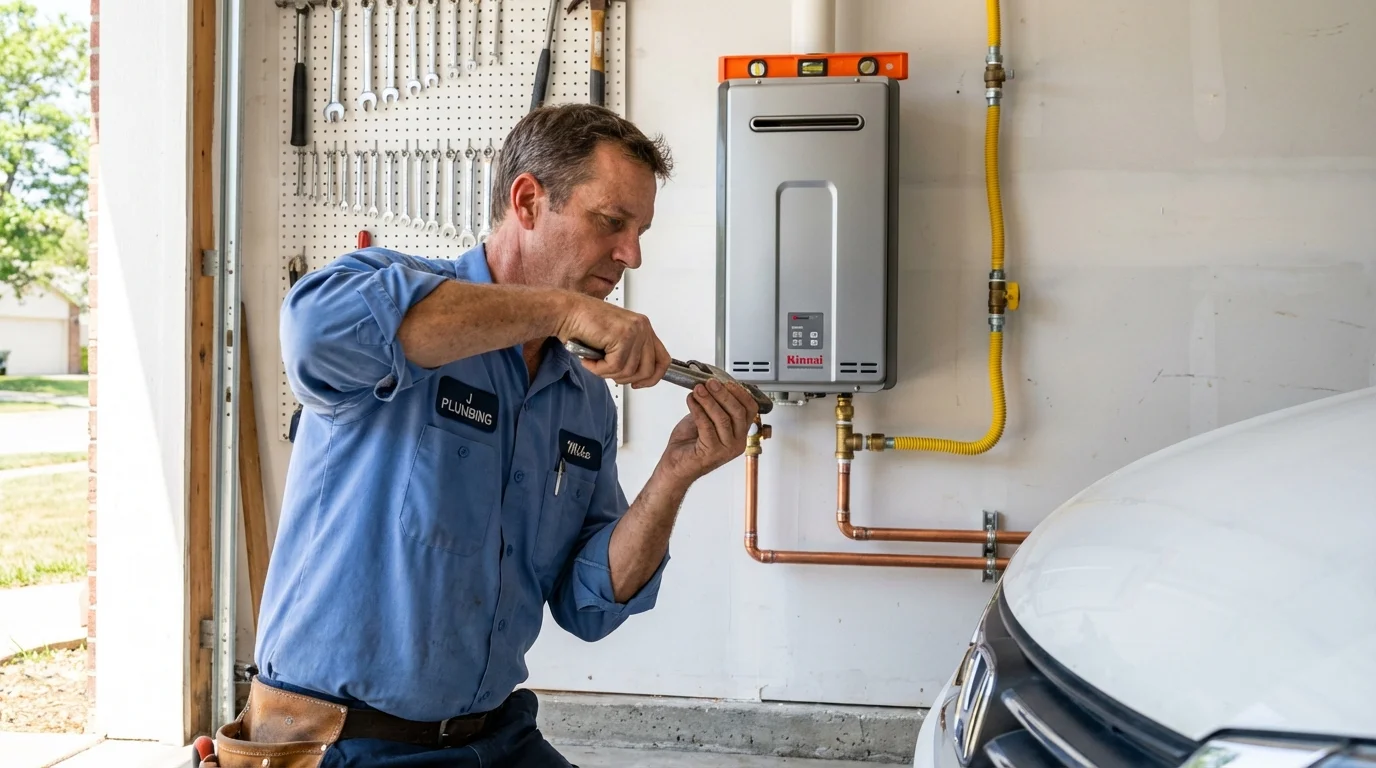 Tankless water heater installation by a Johns Plumbing LLC plumber in Dalhart